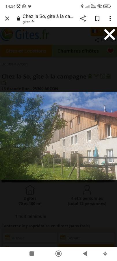 Gite Chez La So ! Avec Visite A La Ferme Arcon  Bagian luar foto